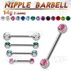 44umk6 surgical steel nipple barbell 1 6mm forward facing 5mm nipple piercing