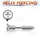 44wa09 surgical steel helix barbell 1 2mm cross screw top on helix piercing