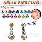 44wa0p surgical steel helix barbell 1 2mm 3mm balls dangling helix piercing