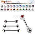44wk6 surgical steel eyebrow barbell 1 2mm 3mm press fit jewel eyebrow piercing