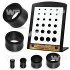 4a1mo2 display w black areng wood double flare flesh tunnels siz ear lobe piercing