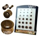 4a1mo4 display w coconut wood double flare flesh tunnels size ear lobe piercing