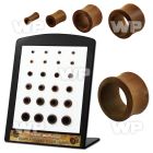 4a1mor display w teak wood double flare flesh tunnels size 3mm ear lobe piercing