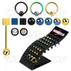 4a44rj display w of assorted ion plated 316l steel tongue bars tongue piercing