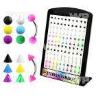 4a4cjfe display w surgical steel micro bananas 1 2mm 3mm acrylic eyebrow piercing