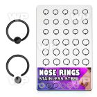 4a6are display 30 pcs of black ion plated surgical steel captiv ear lobe piercing