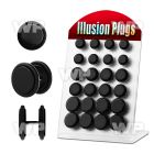 4a8m2a display board w black steel fake plug o ring s size 6mm belly piercing