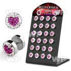 4a8maxt display w of steel fake plug 8mm ferido glued multi cryst ear lobe piercing