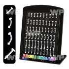 4ada display board of 60 pcs of assorted flexible acrylic pie belly piercing