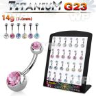 4ah4uk display w g23 titanium belly bananas 1 6mm 5 8mm jewel belly piercing
