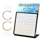 4aj6bue display w gold ion plated 316l steel fake nose clips nose piercing