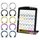 4aj8fkk display w assorted surgical steel eyebrow cbr horseshoes belly piercing