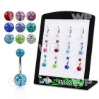 4aj8fkl display w steel belly bananas 1 6mm 5 8mm clear epoxy belly piercing