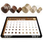 4amieek display tray 60 pcs of assorted teak crocodile wood ear lobe piercing