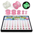 4amiell display tray 70 pcs of dual use acrylic flesh tunnels ear lobe piercing