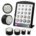 4amielp display w black areng wood solid double flared plugs clea ear lobe piercing