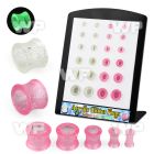 4amiely display w dual use acrylic flesh tunnels glow in the dar ear lobe piercing