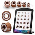 4amietp displays 20 pcs of sawo wood double flare flesh tunnels ear lobe piercing