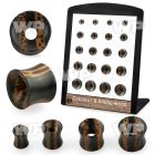 4amikk0 coconut areng wood double flared eyelets 20pcs