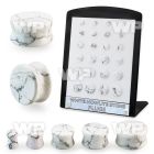 4amikke white howlite stone double flared plugs 24pcs