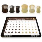4amil0 display tray 60 pcs of assorted sono crocodile wood ear lobe piercing