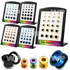4amiy display w black ion plated surgical steel scew fit flesh ear lobe piercing