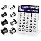 4amiyt display 35 pcs of black ion plated 316l steel single ear lobe piercing