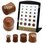 4amor display w teak wood double flared plugs size3mm 12mm ear lobe piercing