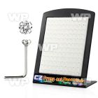 4au3g6 display w silver l shaped nose studs 0 8mm 1 5mm clear nose piercing