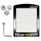 4au3gj display w silver l shaped nose studs 0 8mm 1 5mm prong nose piercing