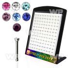 4au43j display w surgical steel steel noses 1mm 2mm round cryst nose piercing