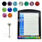 4au44r display w silver 925 nose bone 1 5mm round crystal tops nose piercing
