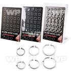 4au6je display 30 pcs of silver 925 fake nose clips no piercin belly piercing