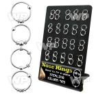 4auxjl display w of silver 925 nose rings mixed designs outer nose piercing