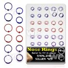 4auxmep board w color plated silver 925 nose ring s out ball nose piercing