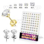 4aw3ga0 gold pvd plated finish steel ear studs 2mm 6mm cz 36