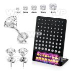 4aw3gaz steel ear studs claw set 2mm to 6mm cz 36