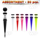 4b20kp of magnetic acrylic uv fake tapers o ring s in mixed colo belly piercing
