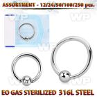 4b20l9 316l steel captive bead ring s 1 2mm 3mm ball length 5 1 ear lobe piercing