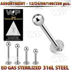 4b20lp surgical steel labret studs 1 2mm 3mm ball length 1 4 lower lip piercing