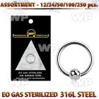 4b20lt surgical steel captive bead ring s 1mm 3mm ball length ear lobe piercing