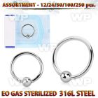 4b20lt surgical steel captive bead ring s 1mm 3mm ball length ear lobe piercing
