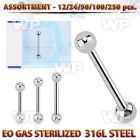 4b20ly surgical steel tongue bars 1 6mm 5mm balls length 5 8 eyebrow piercing