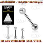 4b20te surgical steel eyebrow or helix barbells 1 2mm 3mm balls eyebrow piercing