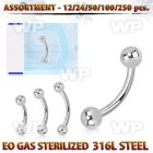 4b20yt surgical steel micro bananas 1 2mm 3mm balls length 5 16 eyebrow piercing
