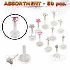 4b2eel of bio flex labrets 1 2mm silver 925 top 3mm prong set belly piercing