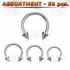 4b2eep surgical steel cbr horseshoe 1 6mms 5mm cones belly piercing