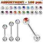 4b2el 316l steel tongue bar 1 6mm 6mm press fit jewel ball on ear lobe piercing