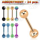 4b2ep0 of 1 6mm ion plated surgical steel tongue bars 6mm ball tongue piercing