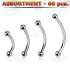 4b2et6 surgical steel micro bananas 2mm ball eyebrow piercing
